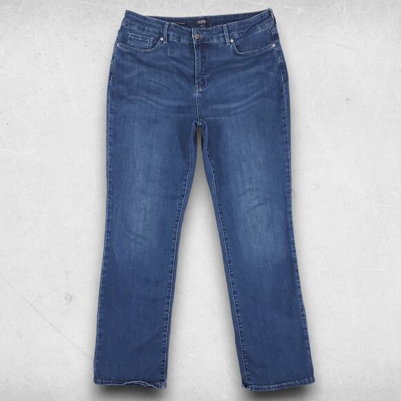 NYDJ Denim - NYDJ Marilyn Jeans Women 14 Blue Straight Leg Lift x Tuck Technology Sustainable